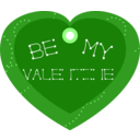 download Be My Valentine Heart Shaped Gift Tag clipart image with 135 hue color