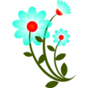 download Blue Flower Motif clipart image with 315 hue color