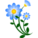 download Blue Flower Motif clipart image with 0 hue color
