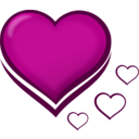 download Red Stylised Heart With Smaller Hearts clipart image with 315 hue color
