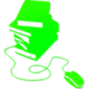 download Books And Mouse Orange Silhouette clipart image with 90 hue color