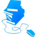 download Books And Mouse Orange Silhouette clipart image with 180 hue color