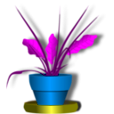 download Flower And Flowerpot clipart image with 180 hue color
