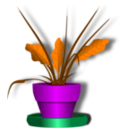 download Flower And Flowerpot clipart image with 270 hue color