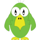 download Green Bird clipart image with 0 hue color