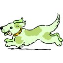 download Happy Running Dog clipart image with 45 hue color