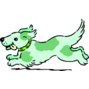 download Happy Running Dog clipart image with 90 hue color