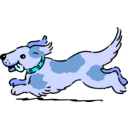 download Happy Running Dog clipart image with 180 hue color