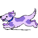 download Happy Running Dog clipart image with 225 hue color
