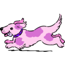 download Happy Running Dog clipart image with 270 hue color
