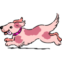 download Happy Running Dog clipart image with 315 hue color