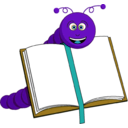download Bookworm clipart image with 180 hue color