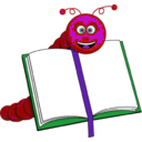 download Bookworm clipart image with 270 hue color