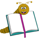 download Bookworm clipart image with 315 hue color