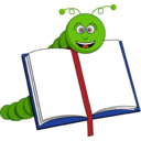 download Bookworm clipart image with 0 hue color