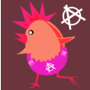 download Punk Rock Chicken For Easter clipart image with 315 hue color
