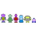 download Cartoon Robots Outlined clipart image with 225 hue color