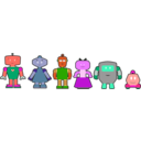 download Cartoon Robots Outlined clipart image with 315 hue color