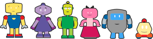 Cartoon Robots Outlined