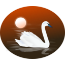 download Swan clipart image with 180 hue color