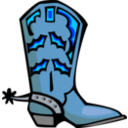 download Cowboy Boot clipart image with 180 hue color