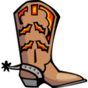 download Cowboy Boot clipart image with 0 hue color