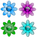 download Gloss Flowers 1 clipart image with 180 hue color