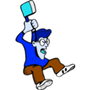 download Angry Guy With Axe clipart image with 180 hue color