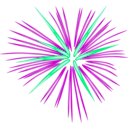 download Blue Fireworks clipart image with 90 hue color