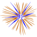 download Blue Fireworks clipart image with 180 hue color