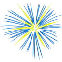 download Blue Fireworks clipart image with 0 hue color