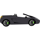 download Black Cabrio Side View clipart image with 45 hue color