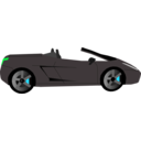 download Black Cabrio Side View clipart image with 135 hue color