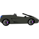 download Black Cabrio Side View clipart image with 225 hue color