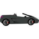 download Black Cabrio Side View clipart image with 315 hue color