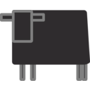 download Square Cow clipart image with 180 hue color
