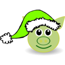download Funny Piggy Face With Santa Claus Hat clipart image with 90 hue color