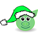 download Funny Piggy Face With Santa Claus Hat clipart image with 135 hue color