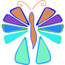 download Butterfly Icon clipart image with 180 hue color