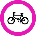 download Roadsign No Cycles clipart image with 315 hue color