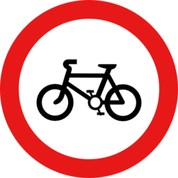 Roadsign No Cycles