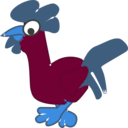 download Rooster clipart image with 180 hue color