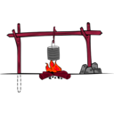 download Campfires And Cooking Cranes clipart image with 315 hue color