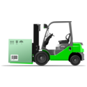 download Orange Forklift Loader With Box clipart image with 90 hue color