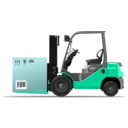 download Orange Forklift Loader With Box clipart image with 135 hue color