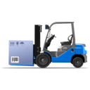 download Orange Forklift Loader With Box clipart image with 180 hue color