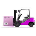 download Orange Forklift Loader With Box clipart image with 270 hue color