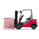 download Orange Forklift Loader With Box clipart image with 315 hue color