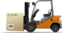 Orange Forklift Loader With Box