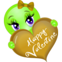 download Happy Valentine Girl Smiley Emoticon clipart image with 45 hue color
